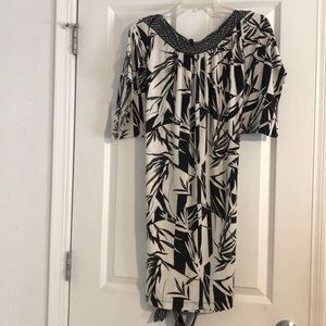 BCBG Maxazria black and white print dress